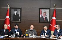 İçişleri Bakanı Süleyman Soylu, Sağlık Bakanı Fahettin Koca, Çevre ve Şehircilik Bakanı Murat Kurum ile Adalet Bakanı Adbulhamit Gül basın açıklaması yaptı