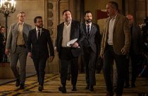 Oriol Junqueras llega al parlamento de Cataluña