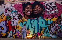 Kobe Bryant et sa fille Gianna sur les murs de Los Angeles