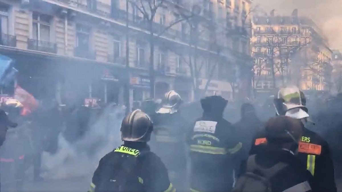 Tear gas was fired to disperse the protest