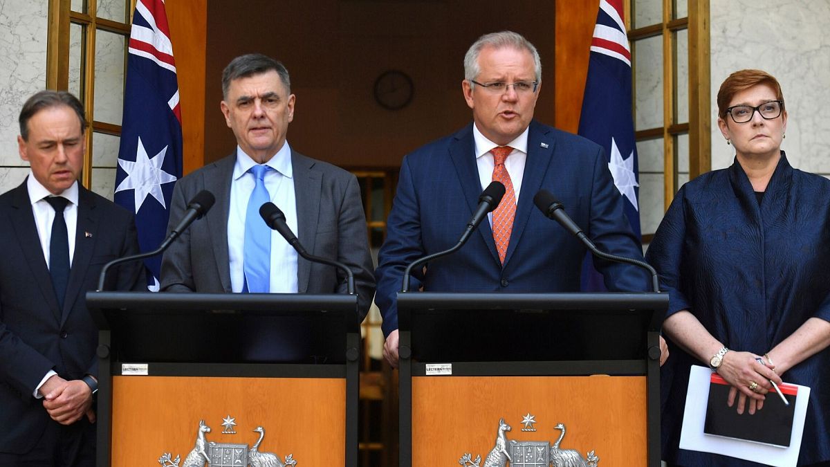 اسکات موریسون (نفر دوم از راست) نخست وزیر استرالیا