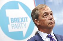 Nigel Farage speaks during the launch of the Brexit Party's European election campaign, Coventry, England, Friday, April 12, 2019. (