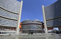 Outside view of the UN building where closed-door nuclear talks take place photographed  in  Vienna, Austria, Wednesday, June 18, 2014. (AP Photo/Ronald Zak)