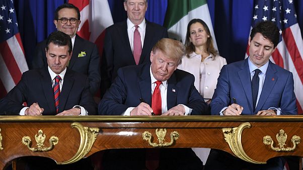 Trump ABD-Meksika-Kanada Ticaret Anlaşması'nı (USMCA) imzaladı Trump ABD-Meksika-Kanada Ticaret Anlaşması'nı (USMCA) imzaladı