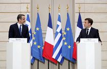 Yunanistan Başbakanı Kiryakos Miçotakis ve Fransa Cumhurbaşkanı Emmanuel Macron