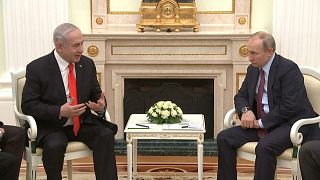 الرئيس الروسي فلاديمير بوتين يجنمع برئيس الوزراء الإسرائيلي بنيامين نتانياهو-موسكو 30 يناير 2020