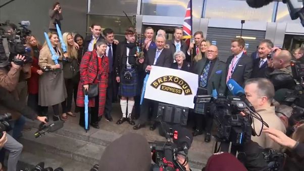 A celebração do Partido do Brexit A celebração do Partido do Brexit