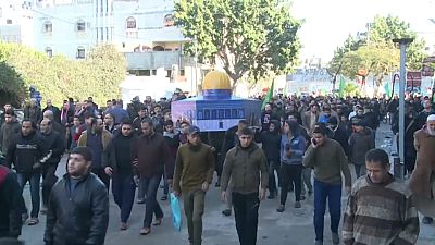 Tüntetések a Gázai övezetben Trump béketerve ellen