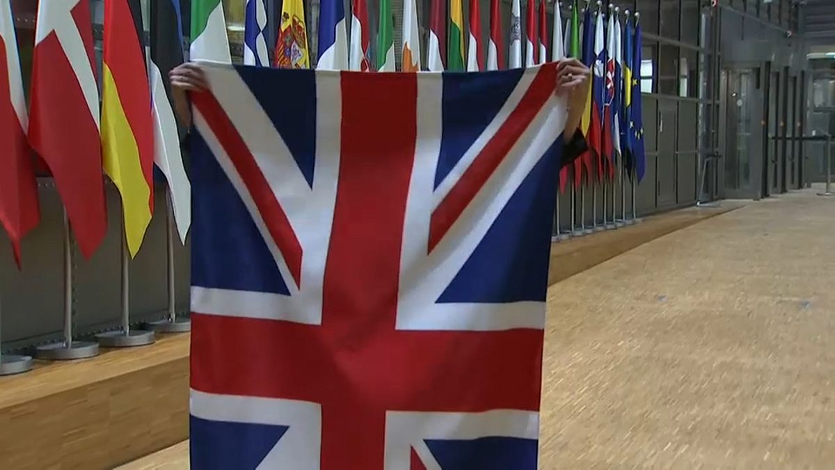 Watch: EU officials remove British flag in Brussels