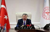 Sağlık Bakanı Fahrettin Koca, Koronavirüs Bilim Kurulu toplantısı öncesi gazetecilere gündeme dair açıklamalarda bulundu. ( Raşit Aydoğan - Anadolu Ajansı )