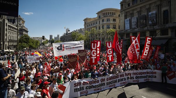 İspanya'da 1 Mayıs gösterisi İspanya'da 1 Mayıs gösterisi