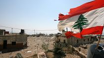 علم لبناني في بلدة الخيام جنوب لبنان.