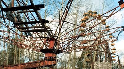 Pripyat, Ukraine - Chernobyl's ghost town for tourists - marks golden jubilee