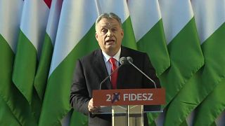 Viktor Orban speaking at a Fidesz Party Rally