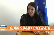 Greece's Deputy Minister of Labour and Social Affairs, Domna Michailidouho, speaking to Euronews