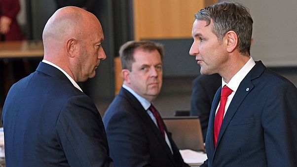 Hür Demokrat Partisi'nden Thomas Kemmerich ve AfD parlamento parti lideri Bjoern Hoecke Hür Demokrat Partisi'nden Thomas Kemmerich ve AfD parlamento parti lideri Bjoern Hoecke