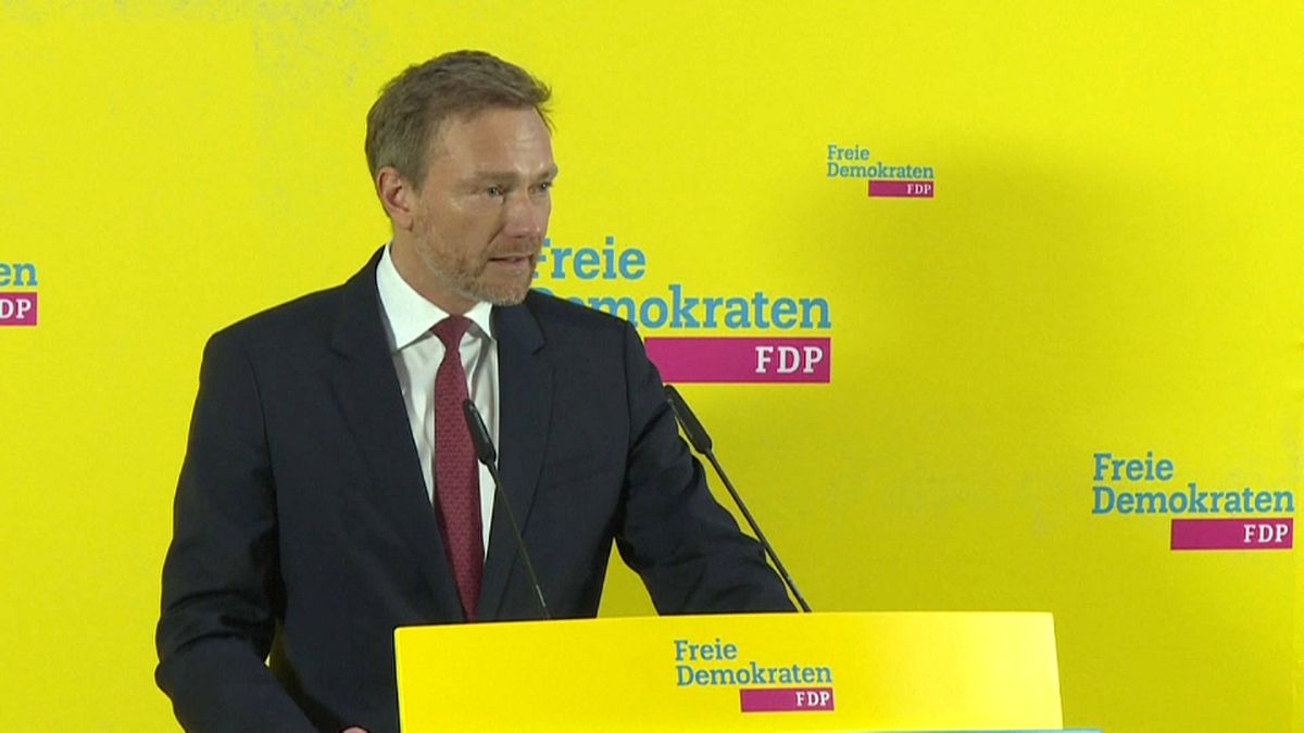 FDP-Chef Christian Lindner bei Stellungnahme nach der Wahl 