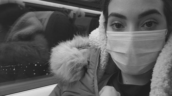 Ilham Mounssif wearing a mask due to the coronavirus outbreak Ilham Mounssif wearing a mask due to the coronavirus outbreak