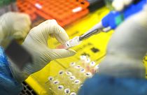 An employee works in the pop-up Huoyan Laboratory speciallized in the nucleic acid test on 2019-nCoV 