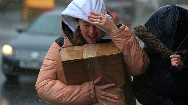 High winds and rain in Sheffield, northern England, as Storm Ciara swept over the country. High winds and rain in Sheffield, northern England, as Storm Ciara swept over the country.