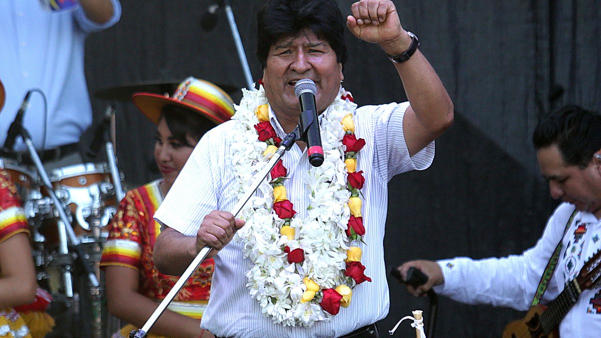 Morales durante un acto en Buenos Aires el pasado enero, celebrando el que habría sido su 14º aniversario en el poder