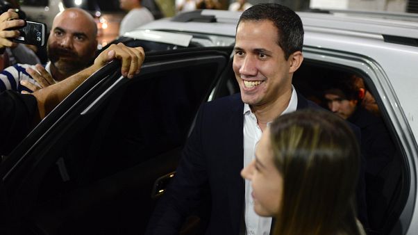 Juan Guaido in Chacao bei einer Versammlung seiner Anhänger. Juan Guaido in Chacao bei einer Versammlung seiner Anhänger.