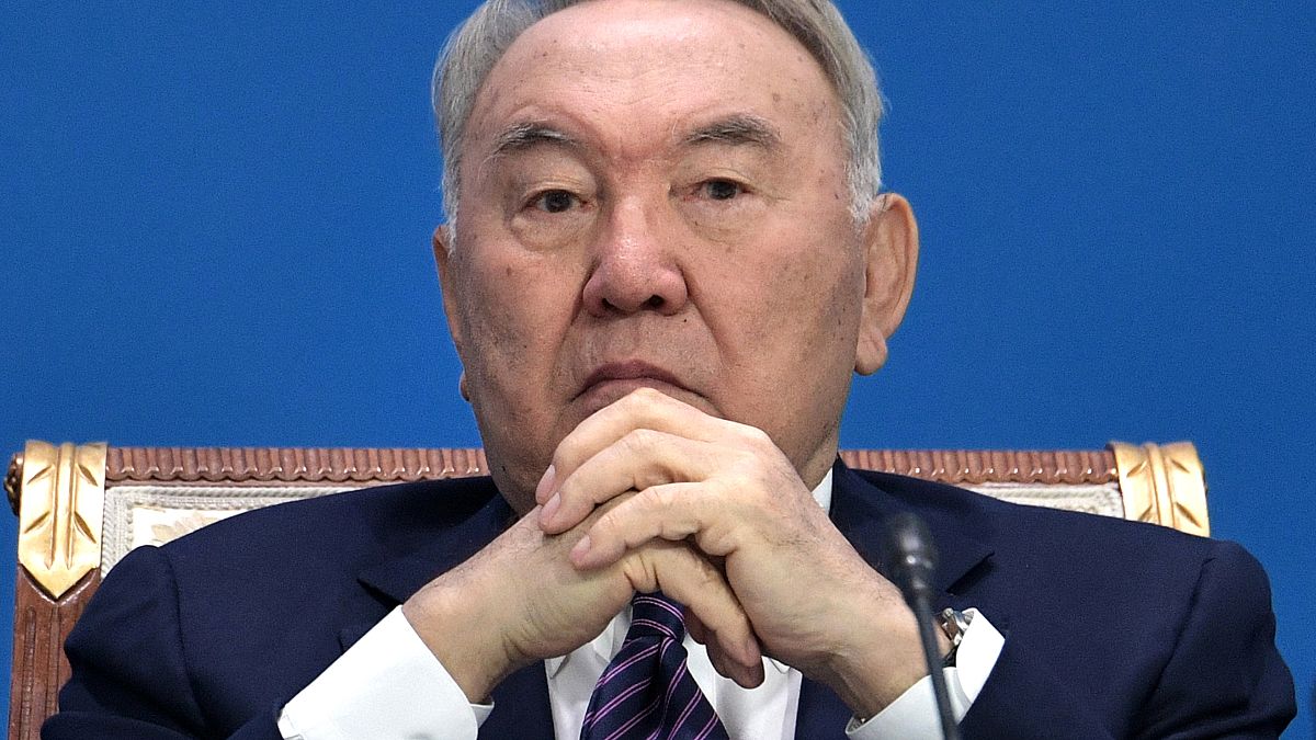 FILE In this file photo taken on Wednesday, May 29, 2019, Former Kazakh President Nursultan Nazarbayev attends the Supreme Eurasian Economic Council meeting in Nur-Sultan