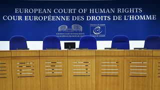 This photo shows the inside of the European Court of Human Rights (ECHR) in Strasbourg, eastern France, on February 7, 2019.