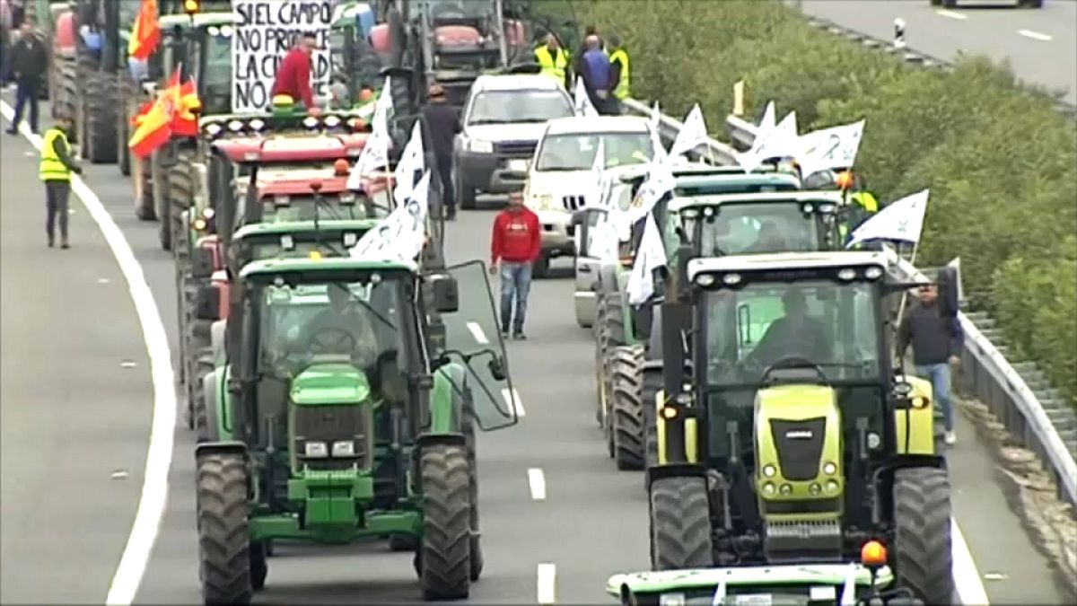 Spanien: Bauern demonstrieren gegen niedrige Preise