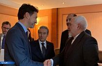 محمد جواد ظریف، وزیر امور خارجه ایران (راست) و جاستین ترودو، نخست وزیر کانادا (چپ)