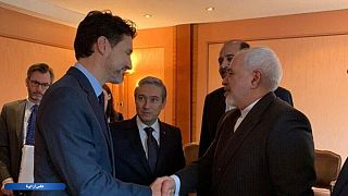 محمد جواد ظریف، وزیر امور خارجه ایران (راست) و جاستین ترودو، نخست وزیر کانادا (چپ)