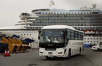 uarantined Diamond Princess cruise ship is docked Saturday, Feb. 15, 2020, in Yokohama, near Tokyo.