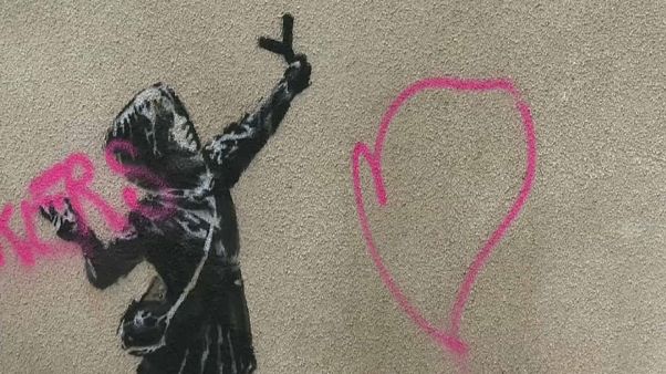 Megrongálták Banksy egyik művét Megrongálták Banksy egyik művét
