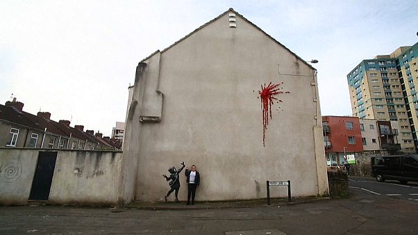 Banksy-Werk beschmiert Banksy-Werk beschmiert