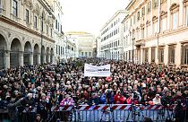 Sardines against right-wing populism, in St. Apostles Square, in Rome, Sunday