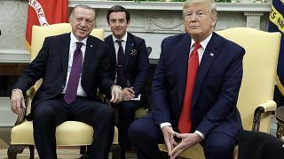 الرئيس الأمريكي دونالد ترامب والرئيس التركي رجب طيب إردوغان في لقاء بالبيت الأبيض في نوفمبر/تشرين الأول 2019