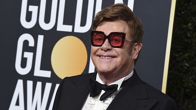 Elton John arrives at the 77th annual Golden Globe Awards at the Beverly Hilton Hotel on Sunday, Jan. 5, 2020, in Beverly Hills, Calif. (Photo by Jordan Strauss/Invision/AP)