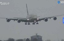 Watch: Pilot lands 394-ton A380 sideways as Storm Dennis rages