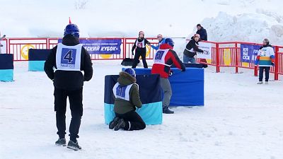 En Russie, les batailles de boules de neige sont affaires de professionnels