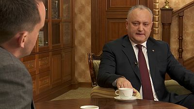 Moldova's president, Igor Dodon, speaks to Euronews' Orlando Crowcroft in Chisinau.