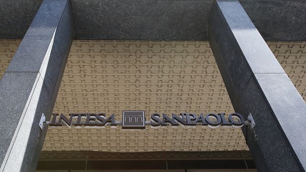 View of a Intesa Sanpaolo bank branch in Milan. (AP Photo/Antonio Calanni) View of a Intesa Sanpaolo bank branch in Milan. (AP Photo/Antonio Calanni)