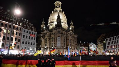 Manifestação contestada do Pegida em Dresden