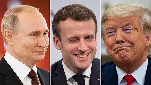 Владимир Путин, Эммануэль Макрон и Дональд Трамп Владимир Путин, Эммануэль Макрон и Дональд Трамп