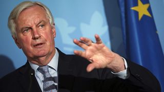 EU chief post-Brexit negotiator Michel Barnier in Luxembourg, Feb.10, 2020. (AP Photo/Francisco Seco)