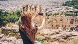 Enjoying the view from the Acropolis
