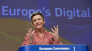 European Commissioner for Europe fit for the Digital Age Margrethe Vestager on Feb 19, 2020.
