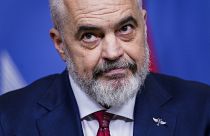 FILE PHOTO: Albania's Prime Minister Edi Rama holds a press conference in Brussels, on February 17, 2020,