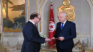 الرئيس التونسي قيس سعيد ورئيس الحكومة المكلف إلياس الفخفاخ 