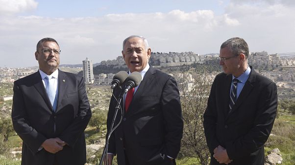 İsrail Başbakanı Netanyahu Har Homa mahallesinde İsrail Başbakanı Netanyahu Har Homa mahallesinde