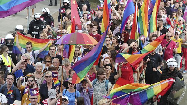 Az első Pride felvonulás a lengyelországi Plockban tavaly augusztusban Az első Pride felvonulás a lengyelországi Plockban tavaly augusztusban